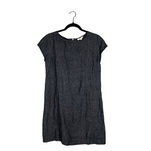 Eileen Fisher Linen Cap Sleeve Mini Dress w/ Pockets Chambray Denim Size‎ Petite